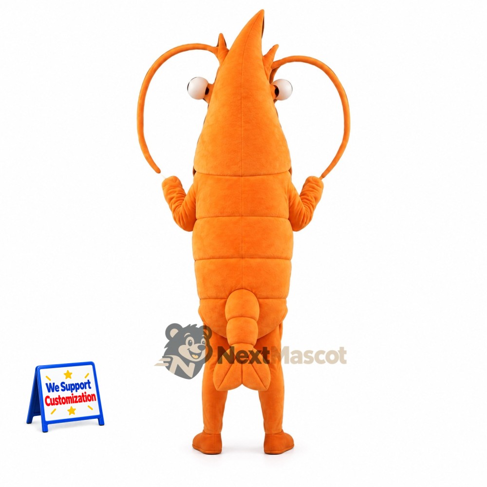 Shrimp Mascot Costume - Orange for Ocean Events Shrimp Mascot Costume - Orange for Ocean Events
