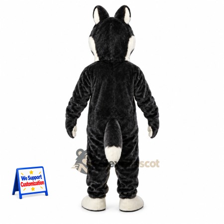 Husky Mascot Costume - Black and White for Sports Days Husky Mascot Costume - Black and White for Sports Days