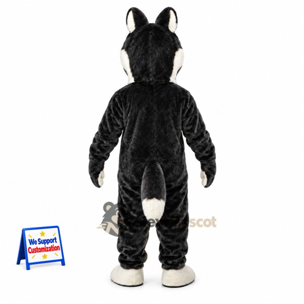 Husky Mascot Costume - Black and White for Sports Days Husky Mascot Costume - Black and White for Sports Days