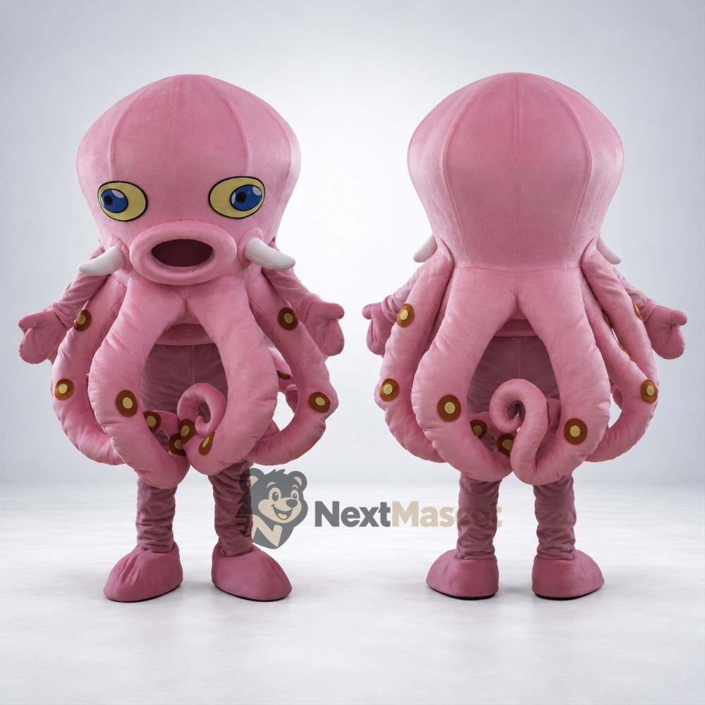 Octopus Mascot Costume - Pink for Ocean Events Octopus Mascot Costume - Pink for Ocean Events