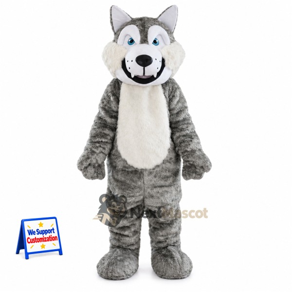 Husky Mascot Costume - Gray for School Fairs
