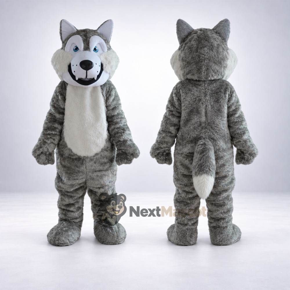 Husky Mascot Costume - Gray for School Fairs Husky Mascot Costume - Gray for School Fairs