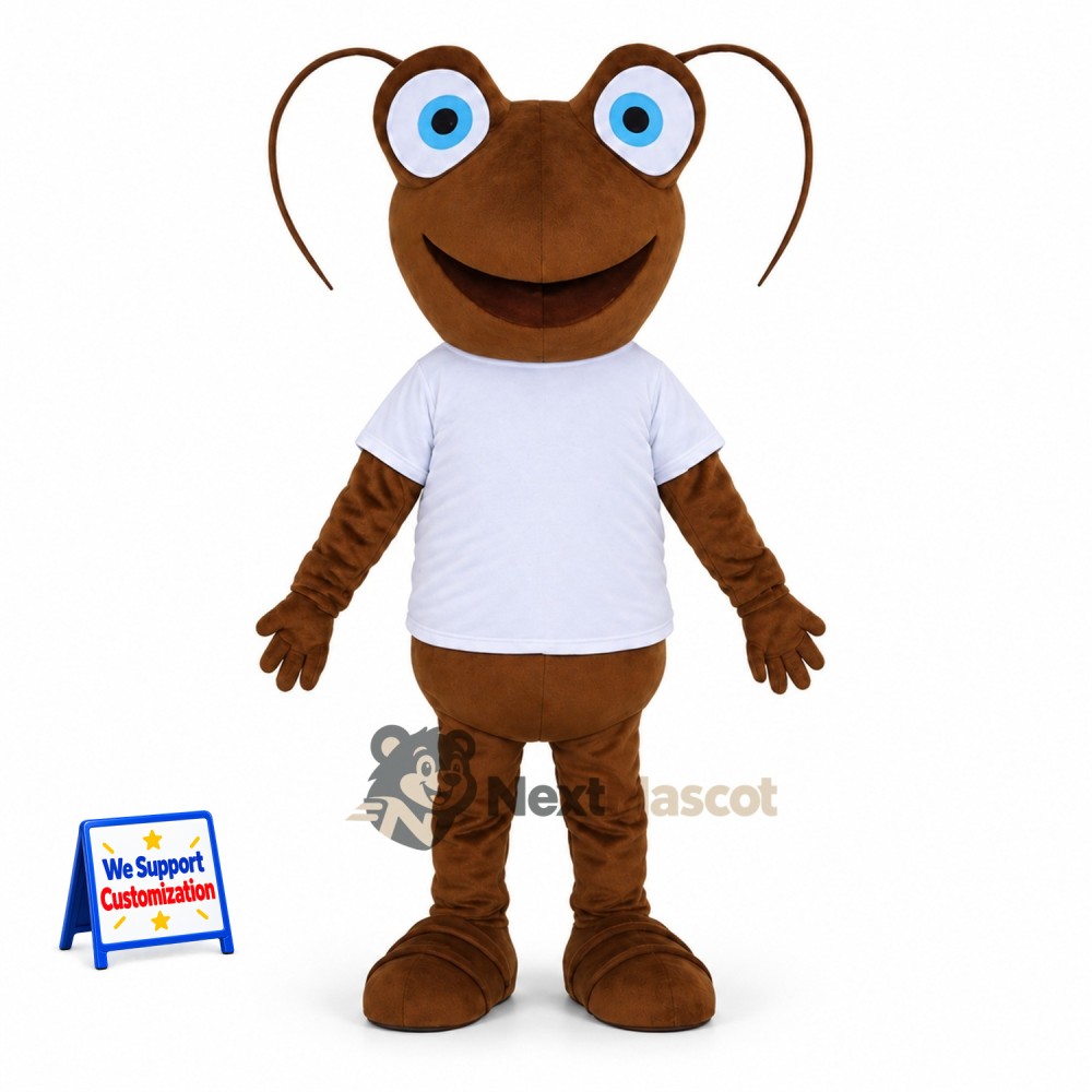 Ant Mascot Costume - Brown, White Shirt for Parades