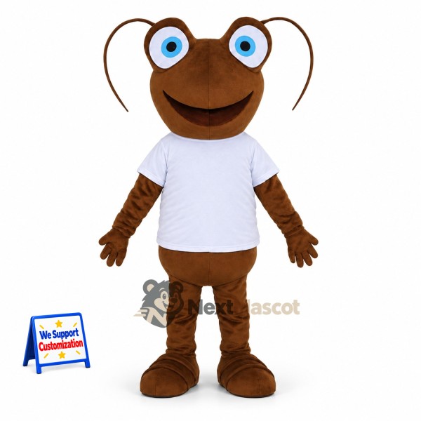 Ant Mascot Costume - Brown, White Shirt for Parades