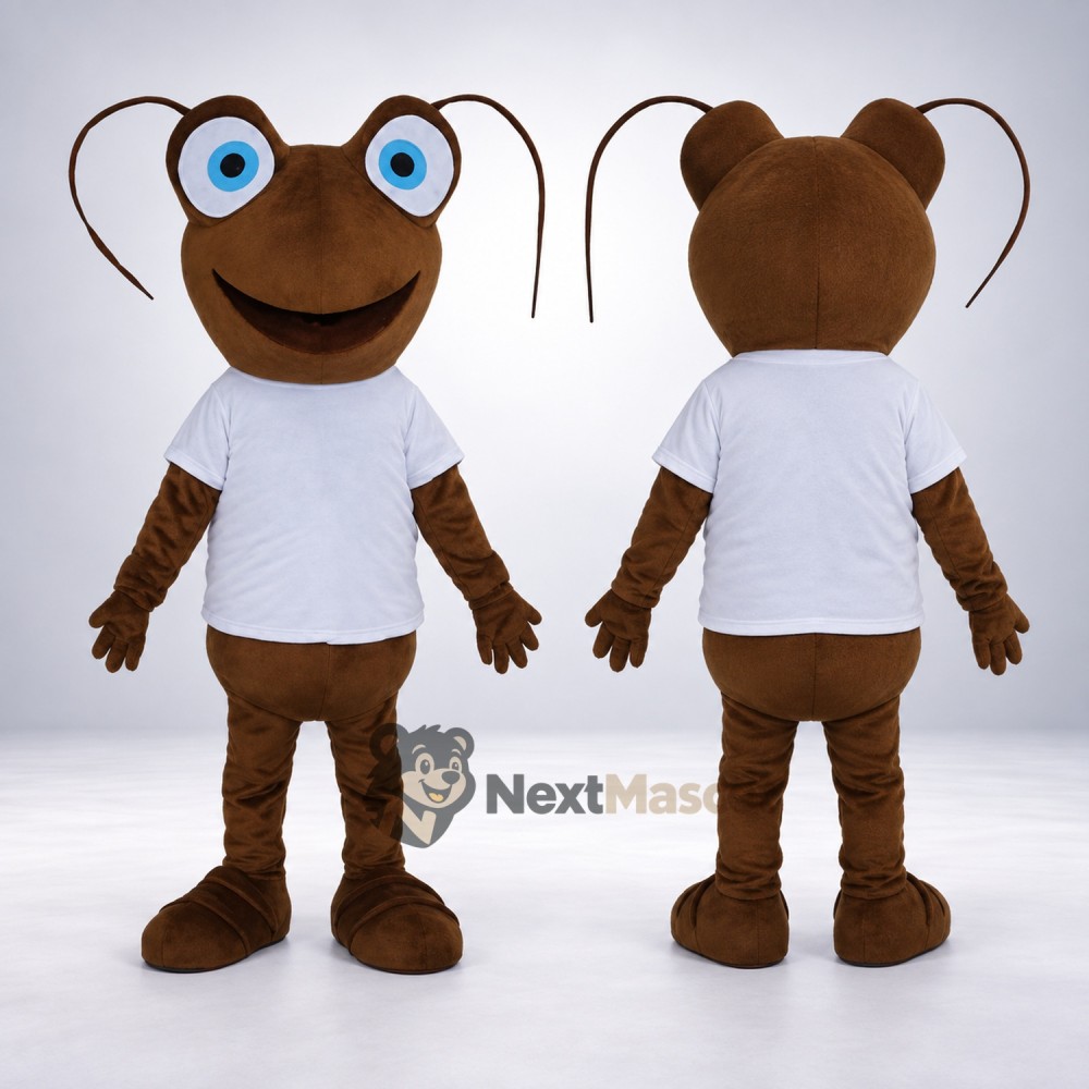 Ant Mascot Costume - Brown, White Shirt for Parades