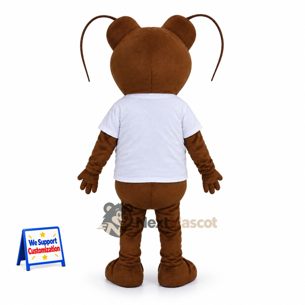 Ant Mascot Costume - Brown, White Shirt for Parades