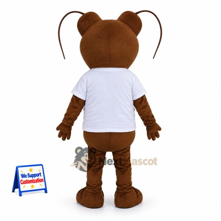 Ant Mascot Costume - Brown, White Shirt for Parades