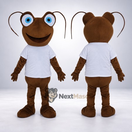 Ant Mascot Costume - Brown, White Shirt for Parades