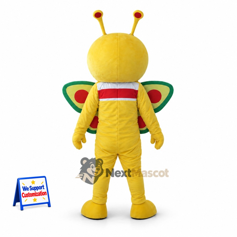 Butterfly Mascot Costume - Yellow for Festivals Butterfly Mascot Costume - Yellow for Festivals