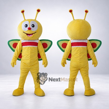 Butterfly Mascot Costume - Yellow for Festivals Butterfly Mascot Costume - Yellow for Festivals