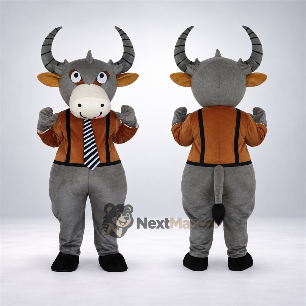 Bull Mascot Costume - Striped Tie Bull Mascot Costume - Striped Tie