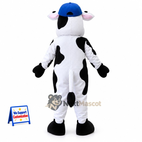 Cow Mascot Costume - Spotted, Blue Cap and Bell for Parades