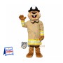 Beaver Mascot Costume - Tan Firefighter Coat