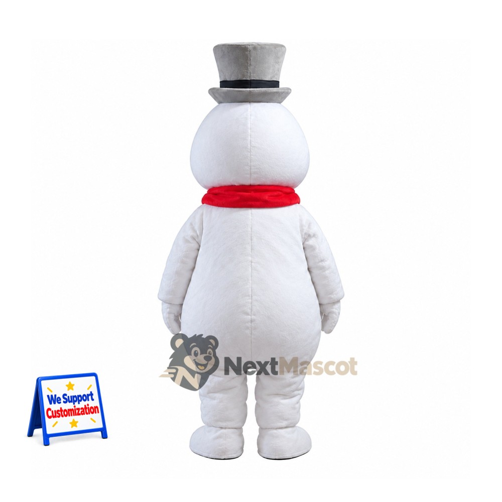 Snowman Mascot Costume - Silver Hat Snowman Mascot Costume - Silver Hat
