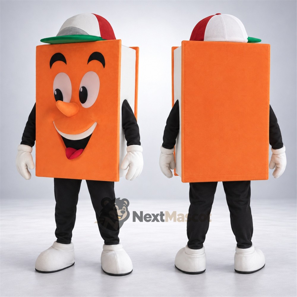 Book Mascot Costume - Orange Book Mascot Costume - Orange