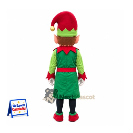 Christmas Elf Mascot Costume - Green Dress Christmas Elf Mascot Costume - Green Dress