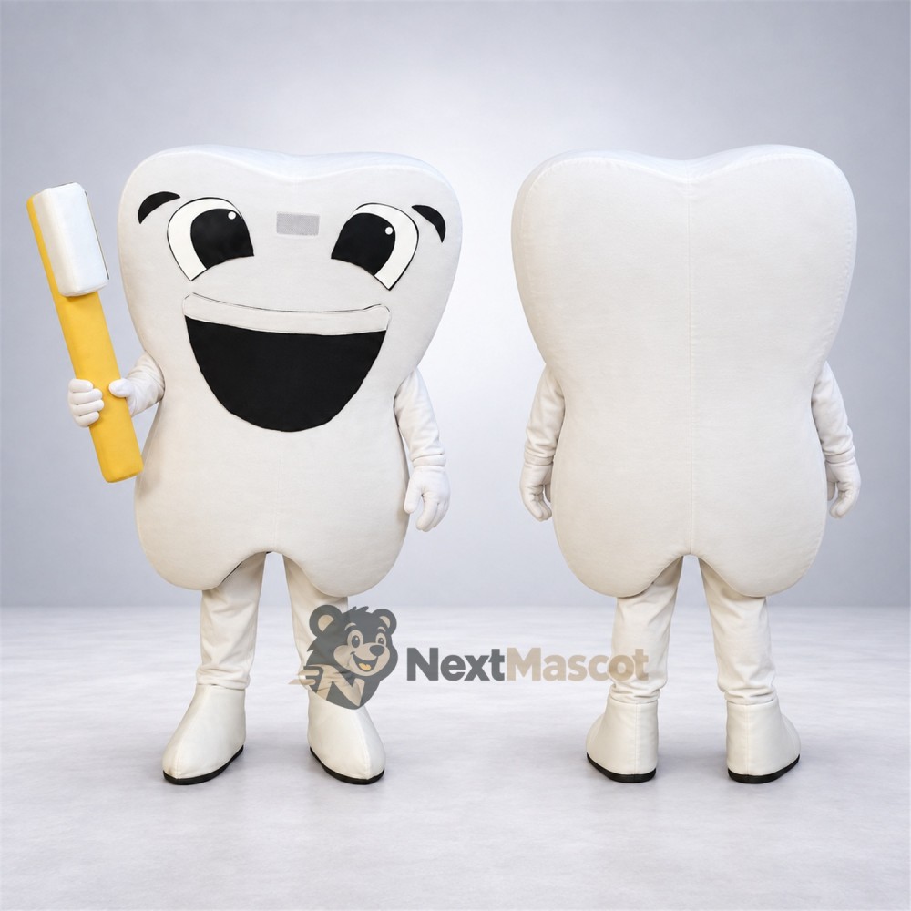 Tooth Mascot Costume - Toothbrush Tooth Mascot Costume - Toothbrush