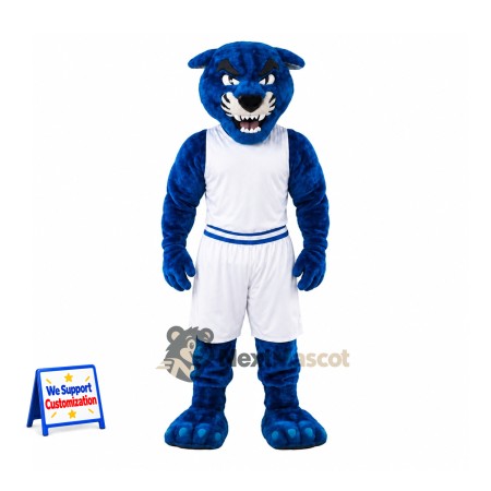 Panther Mascot Costume - Blue, White Uniform Panther Mascot Costume - Blue, White Uniform