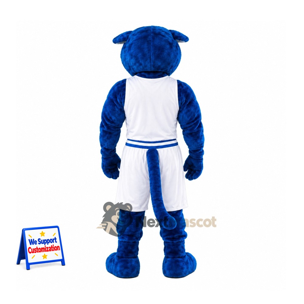 Panther Mascot Costume - Blue, White Uniform Panther Mascot Costume - Blue, White Uniform