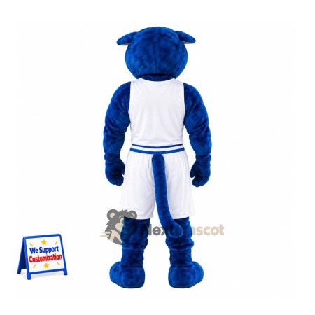 Panther Mascot Costume - Blue, White Uniform Panther Mascot Costume - Blue, White Uniform