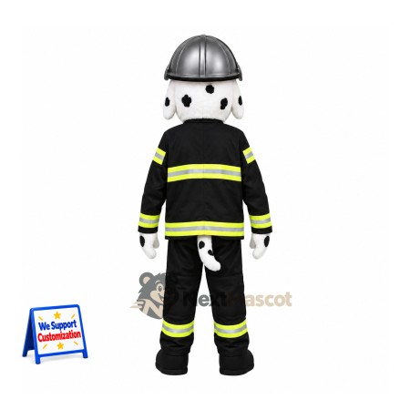 Dalmatian Mascot Costume - Black Firefighter Suit Dalmatian Mascot Costume - Black Firefighter Suit