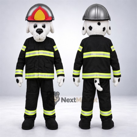 Dalmatian Mascot Costume - Black Firefighter Suit Dalmatian Mascot Costume - Black Firefighter Suit