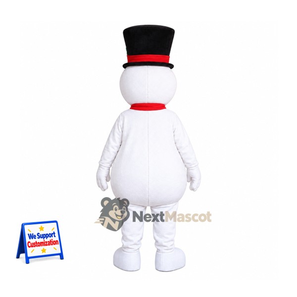 Snowman Mascot Costume - Black Top Hat Snowman Mascot Costume - Black Top Hat