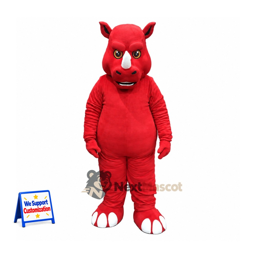 Dragon Mascot Costume - Red, White Claws Dragon Mascot Costume - Red, White Claws