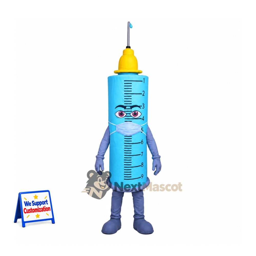 Syringe Mascot Costume - Blue Syringe Mascot Costume - Blue