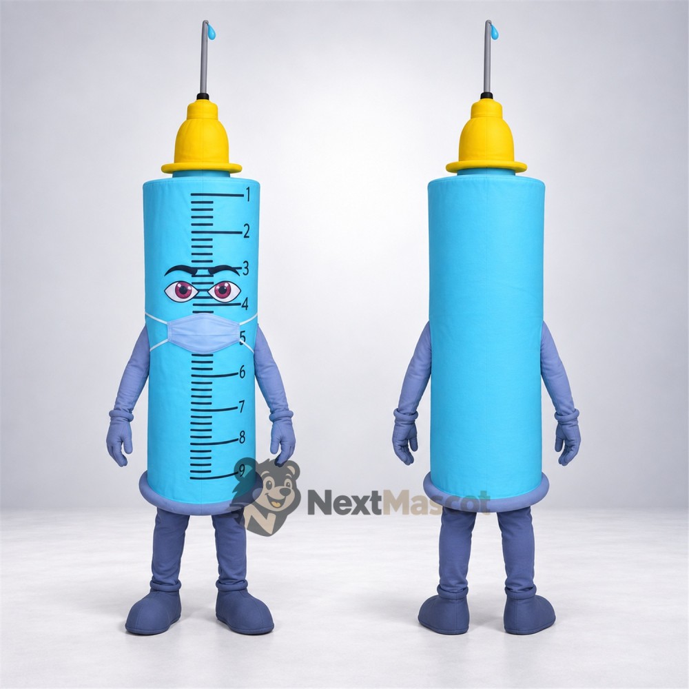 Syringe Mascot Costume - Blue Syringe Mascot Costume - Blue