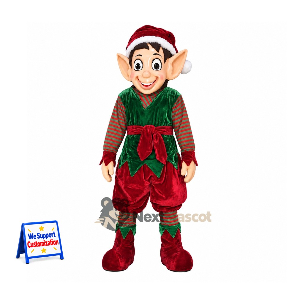 Christmas Elf Mascot Costume - Red Outfit Christmas Elf Mascot Costume - Red Outfit