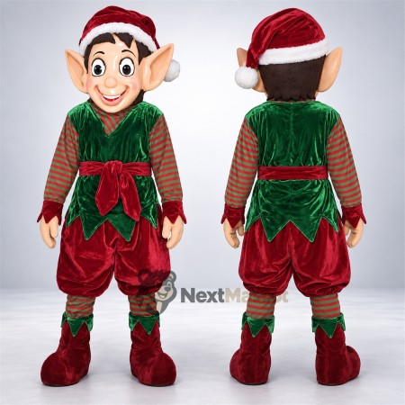 Christmas Elf Mascot Costume - Red Outfit Christmas Elf Mascot Costume - Red Outfit
