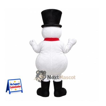 Snowman Mascot Costume - Black Hat Snowman Mascot Costume - Black Hat