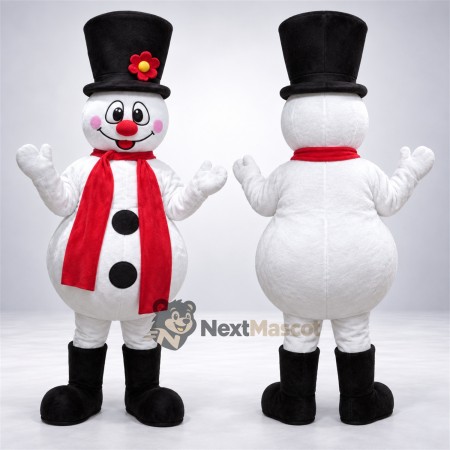Snowman Mascot Costume - Black Hat Snowman Mascot Costume - Black Hat