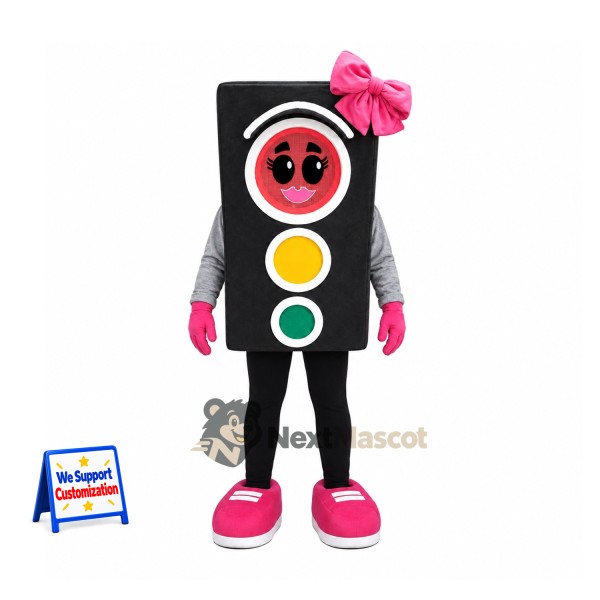 Traffic Light Mascot Costume - Pink Bow