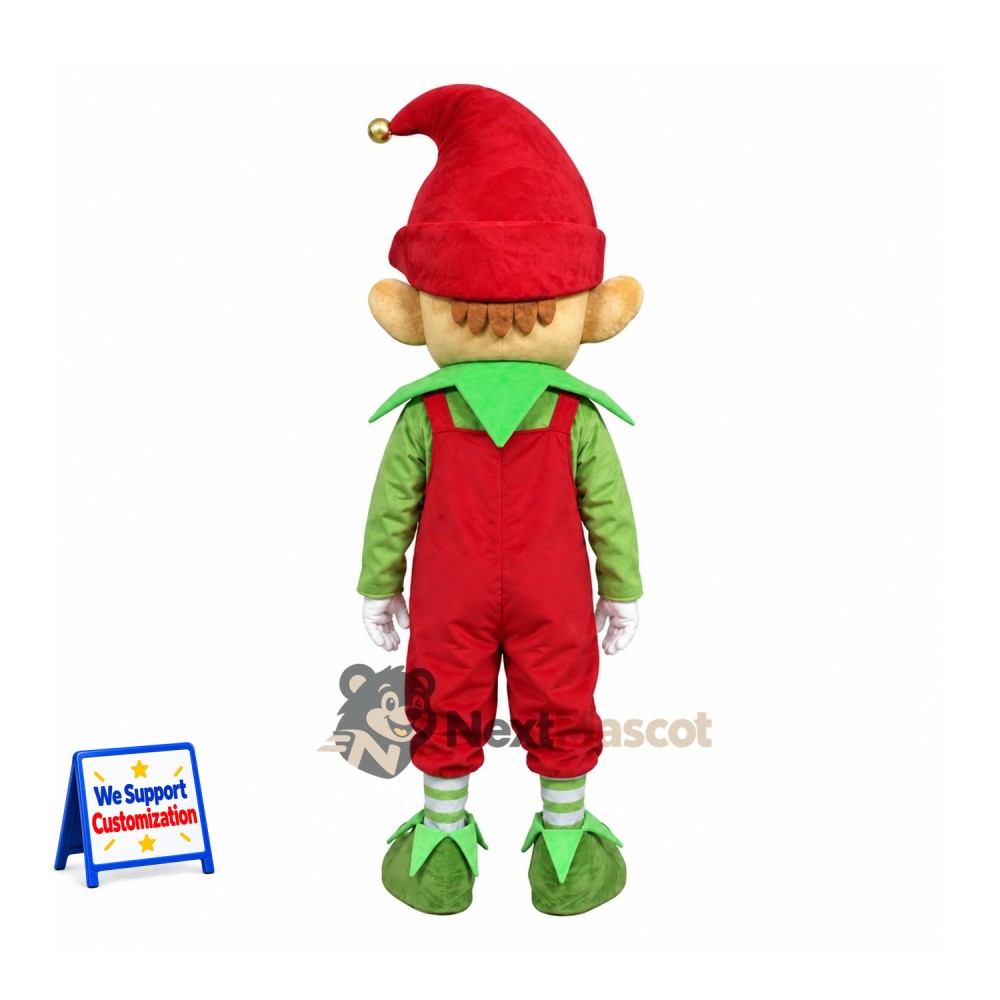 Christmas Elf Mascot Costume - Red Hat Christmas Elf Mascot Costume - Red Hat