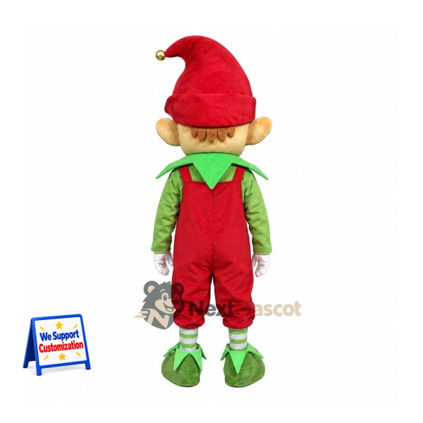 Christmas Elf Mascot Costume - Red Hat Christmas Elf Mascot Costume - Red Hat