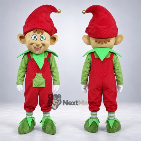 Christmas Elf Mascot Costume - Red Hat Christmas Elf Mascot Costume - Red Hat
