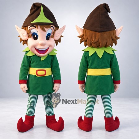 Christmas Elf Mascot Costume - Green Outfit Christmas Elf Mascot Costume - Green Outfit