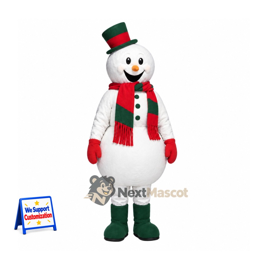 Snowman Mascot Costume - Green Boots Snowman Mascot Costume - Green Boots