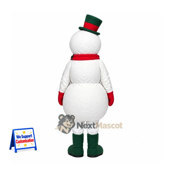 Snowman Mascot Costume - Green Boots