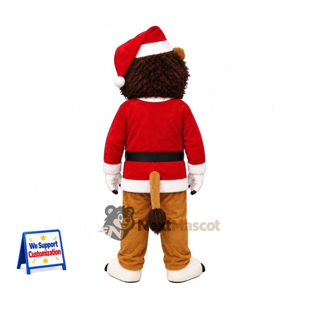 Lion Mascot Costume - Santa Suit Lion Mascot Costume - Santa Suit