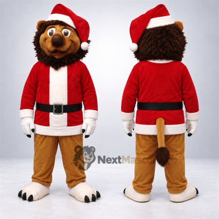 Lion Mascot Costume - Santa Suit Lion Mascot Costume - Santa Suit
