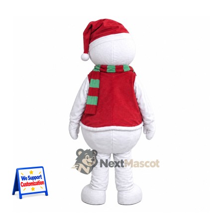 Snowman Mascot Costume - Red Vest Snowman Mascot Costume - Red Vest