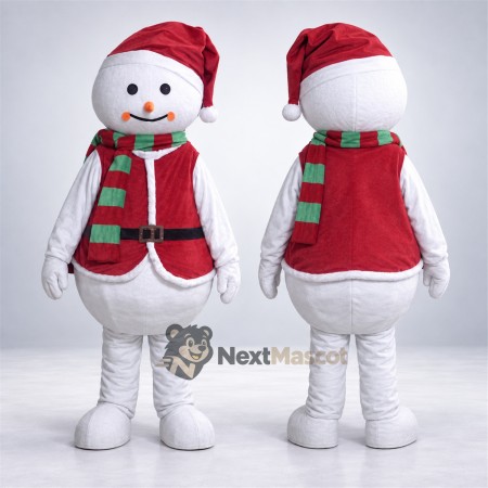 Snowman Mascot Costume - Red Vest Snowman Mascot Costume - Red Vest
