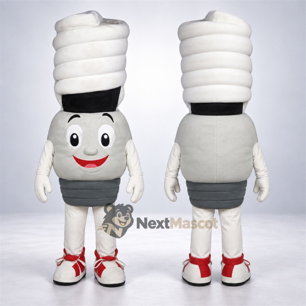 Spiral Light Bulb Mascot Costume for Parades Spiral Light Bulb Mascot Costume for Parades
