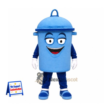 Trash Bin Mascot Costume - Blue Trash Bin Mascot Costume - Blue