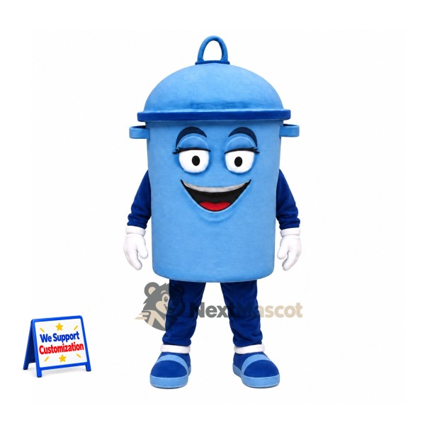 Trash Bin Mascot Costume - Blue