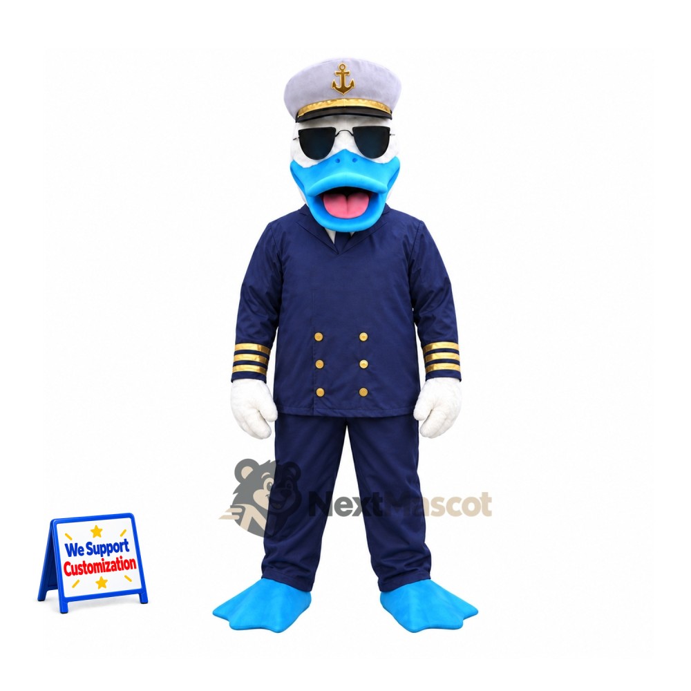 Captain Duck Mascot Costume Captain Duck Mascot Costume