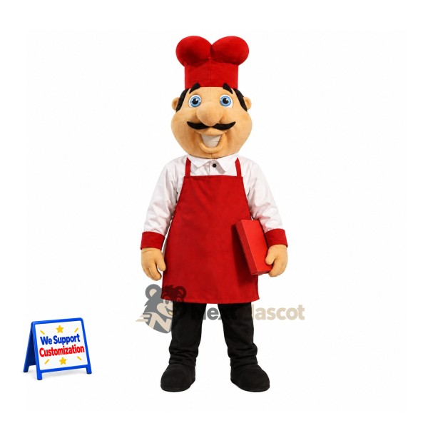 Chef Mascot Costume - Red Apron
